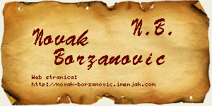 Novak Borzanović vizit kartica